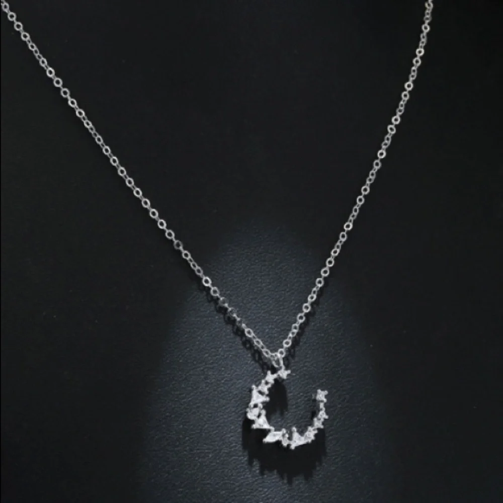 925 Sterling Silver Moon Necklace - Picture 4 of 4